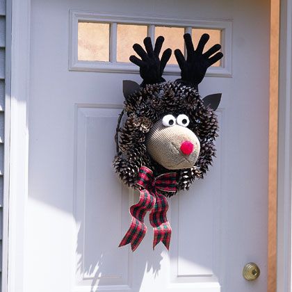 Red Nosed Wreath Deer Craft