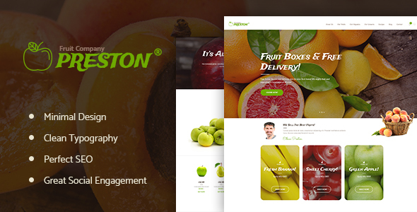 Preston v1.1.7 | Fruit Company & Organic Farming WordPress Theme