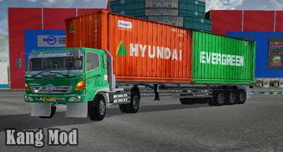 mod hino 500 dual face trailer kontainer