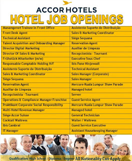 Accor Hotel Multiple Staff Jobs Recruitment For UAE Location