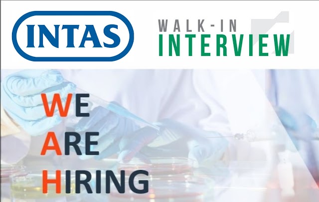 Intas Pharma | Walk-in interview for Production & Packing on 4th Dec 2021