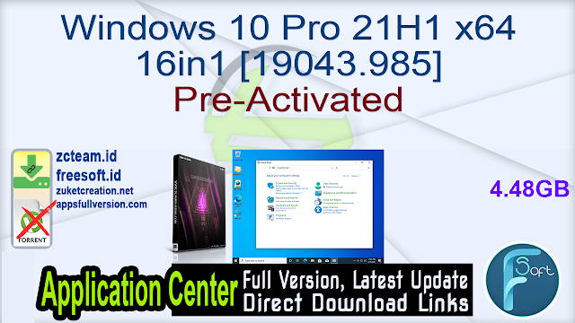  Windows 10 Pro 21H1 (OS Build 19043.985) GSM Pack V1.9 8In1 Compact + Gaming Pre Activated