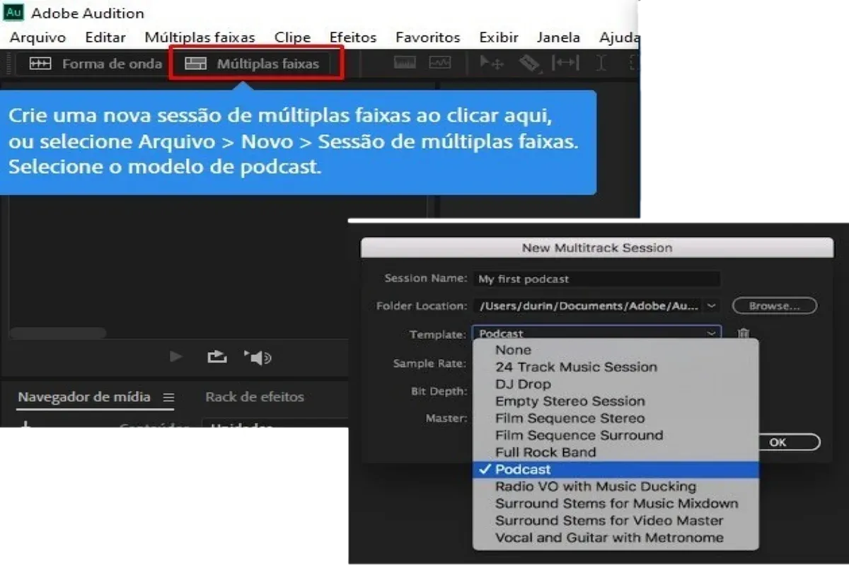 Como criar um Podcast usando o Adobe Audition