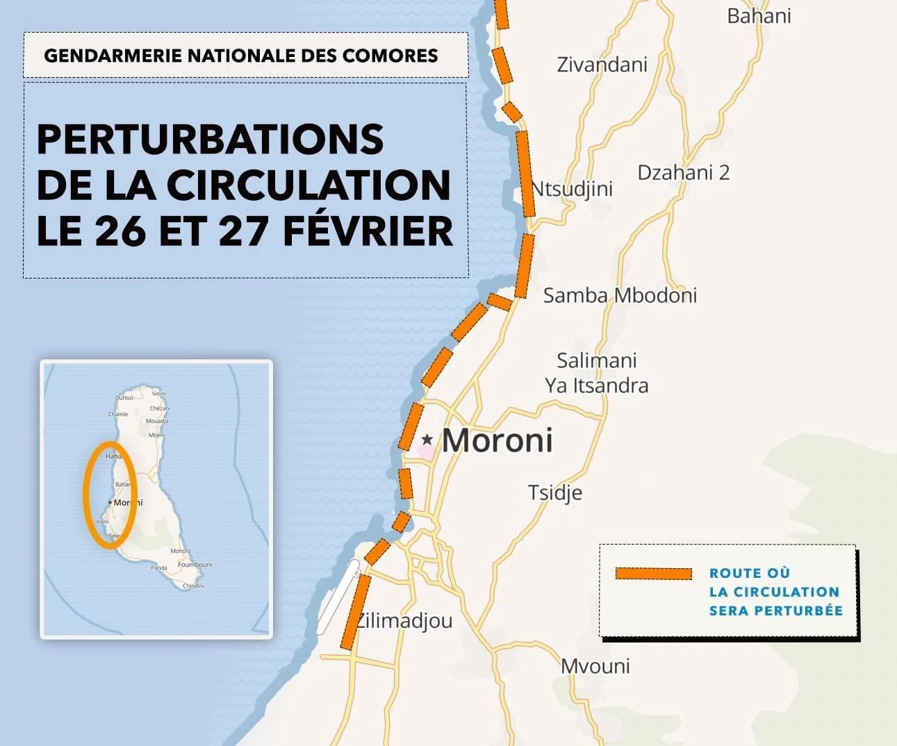 Arrivée de Macky Sall : La route Hahaya-Moroni sera fermée à la circulation