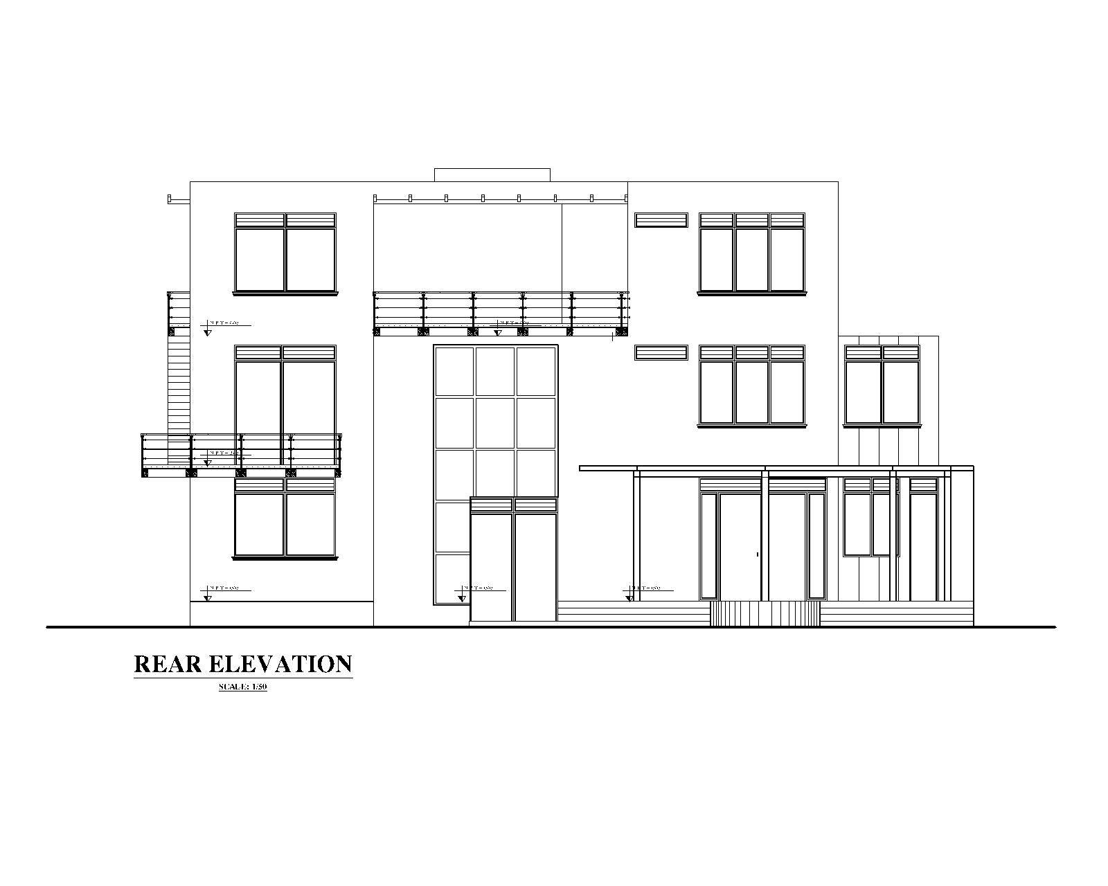 Contemporary three storey house Dwg File