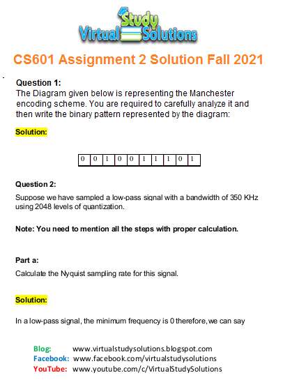 CS601 Assignment 2 Solution Preview Fall 2021