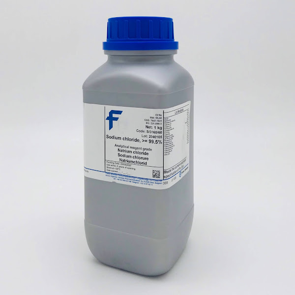 Sodium Chloride, Certified AR for Analysis, meets analytical specification of Ph.Eur, Fisher