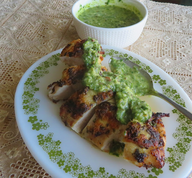 Grilled Chicken Breasts with Chimichurri Sauce