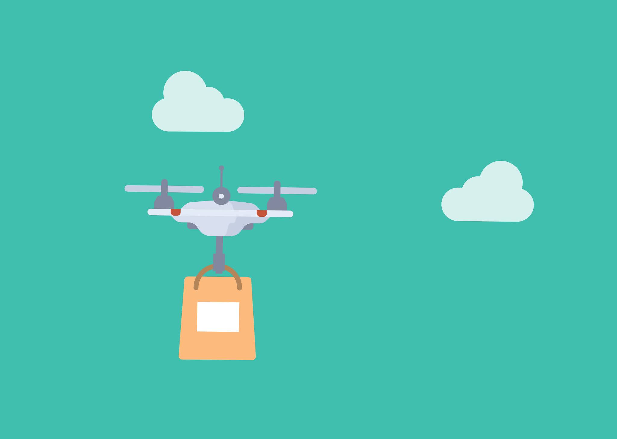 Drone delivery service graphic design