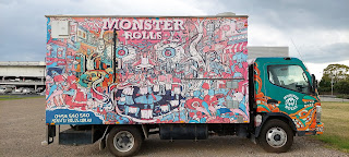 Monster Rolls food truck mural in Campbelltown.