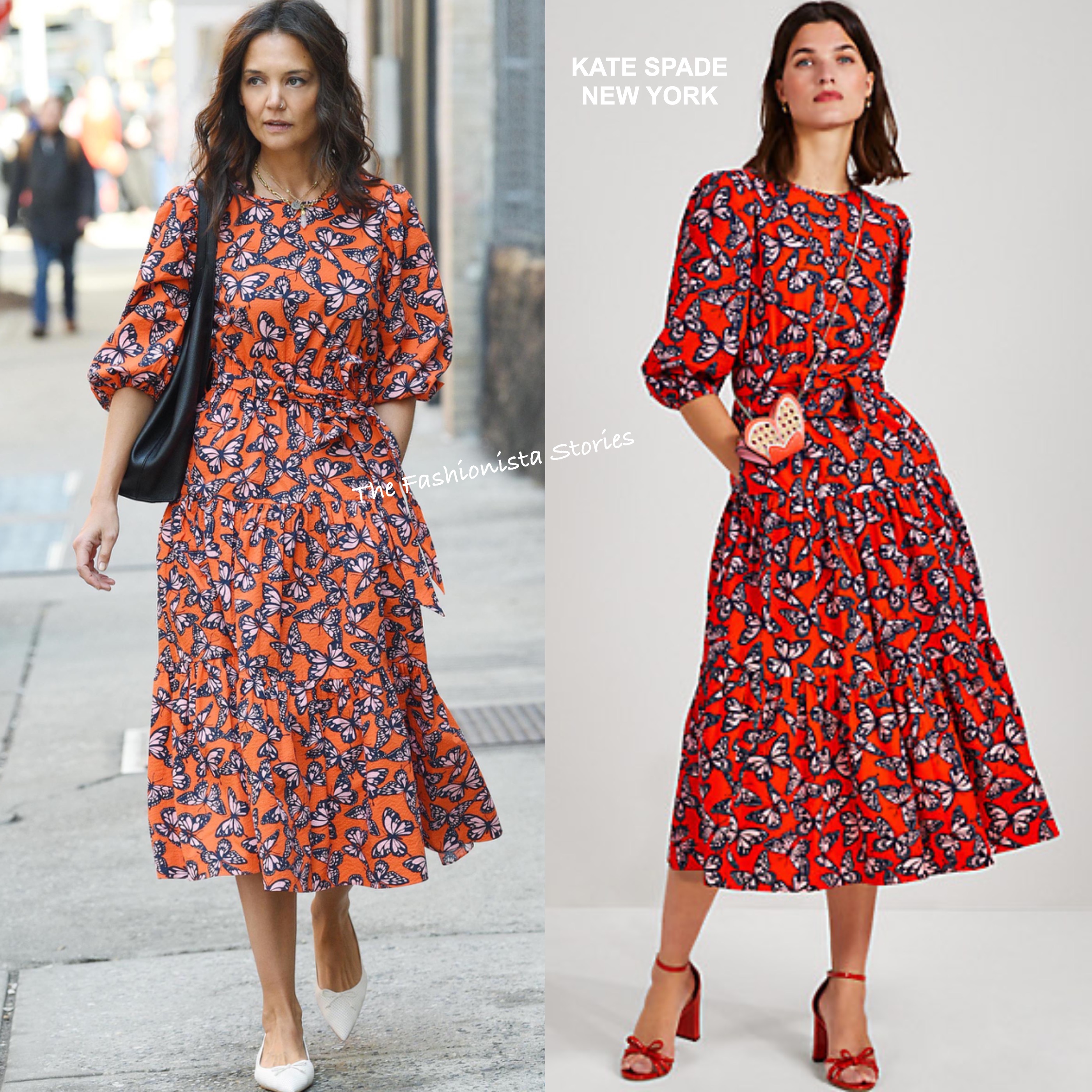 Katie Holmes in Kate Spade NY out in New York