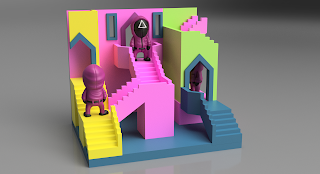 Squid Game Diorama for wekster's mini dudes - Render 2