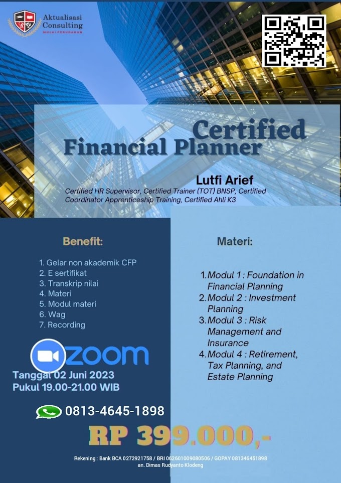 WA.0813-4645-1898 | Certified Financial Planner (CFP) 2 Juni 2023