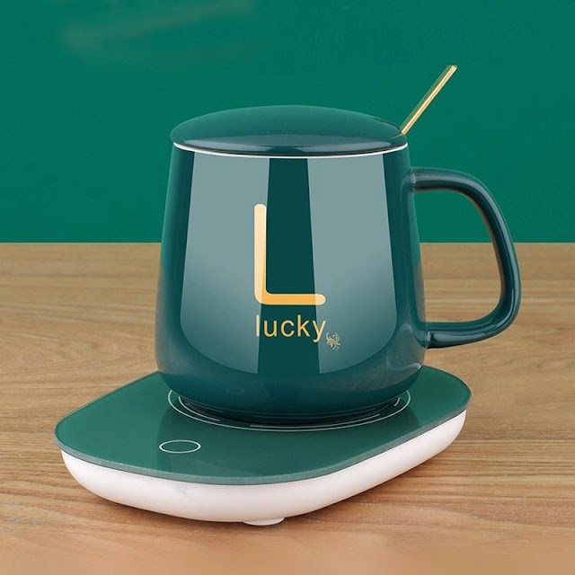 Ceramic mug with intelligent temperature heater