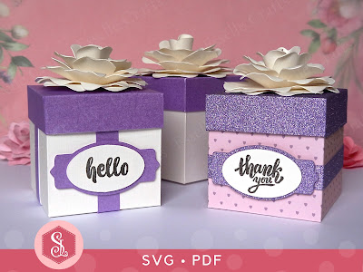 Flower Topped Favour Boxes by Esselle Crafts