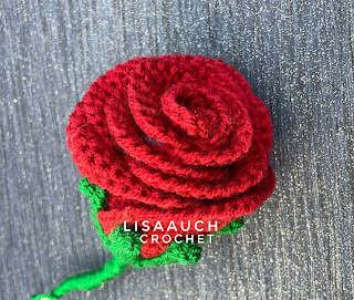 crochet red rose