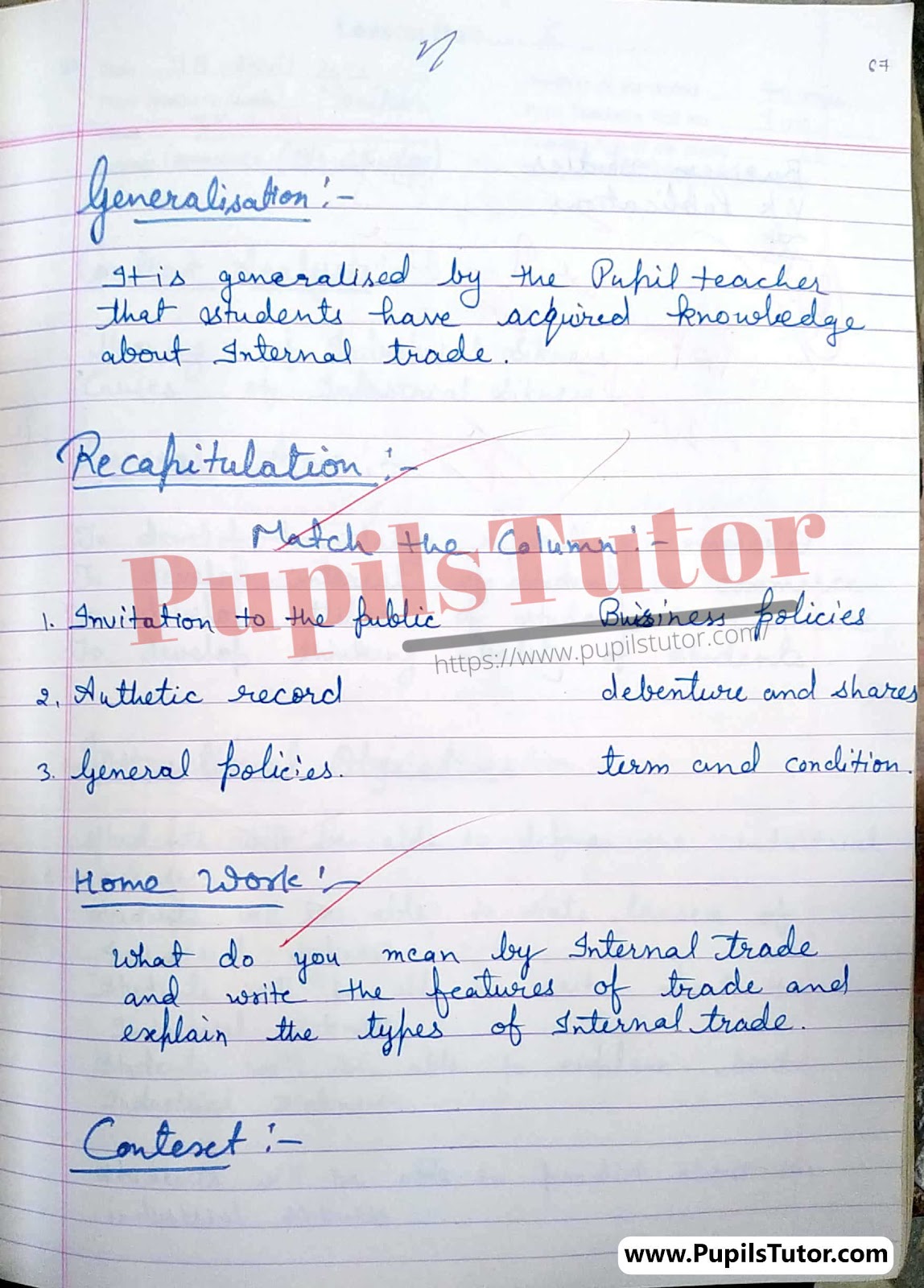 Discussion And Simulated Teaching 12th Class Free Business Studies Lesson Plan Internal Trade And Its Types [Page And Image Number 7] – www.pupilstutor.com