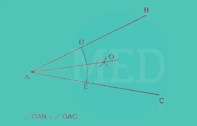 Bisect an angle or divide angle in two equal parts-https://www.mechengineeringdrawing.blogspot.com