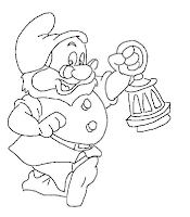 dwarf holds lantern coloring page