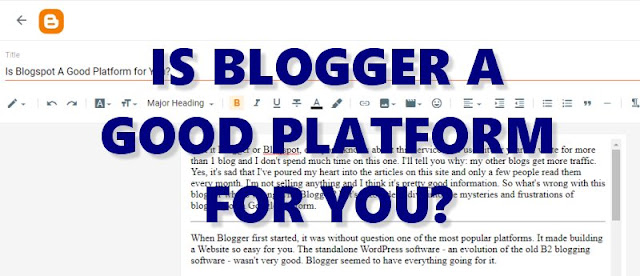 The Blogger dashboard for writing a new post