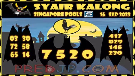 Prediksi Kalong SGP Hari Ini Jitu 16 September 2023