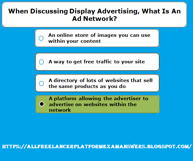 When discussing display advertising, what is an ad network answer?