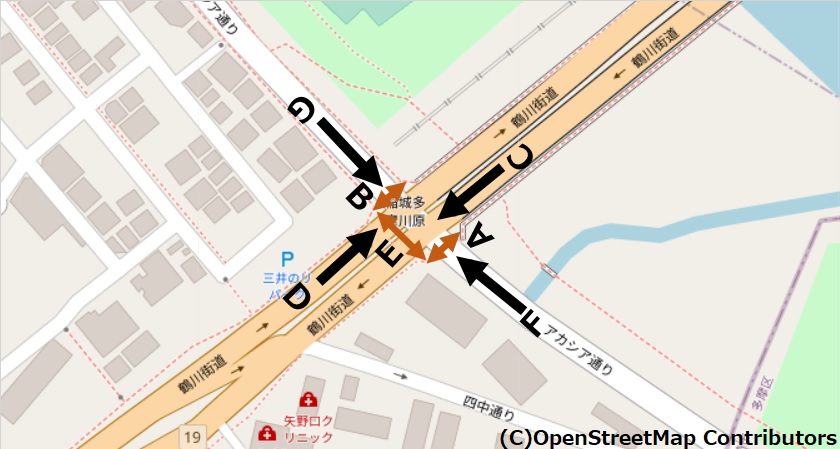 稲城多摩川原/地図