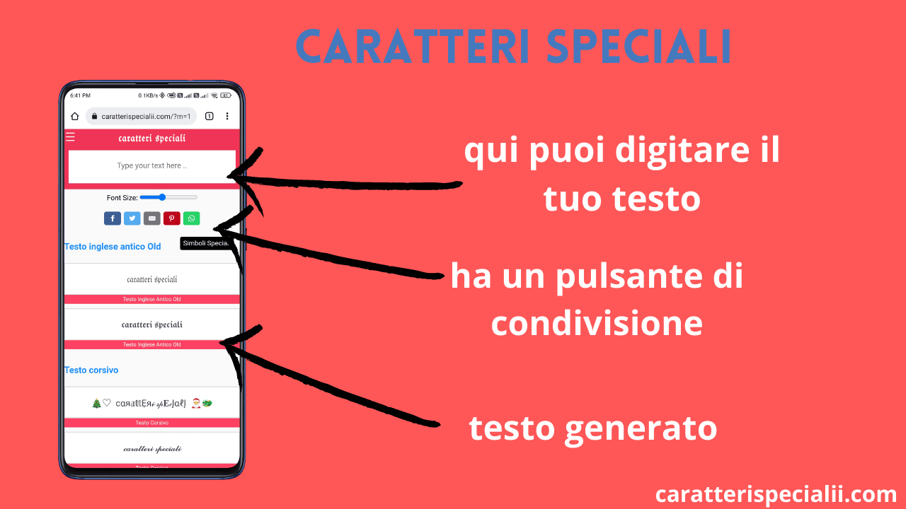 caratteri speciali