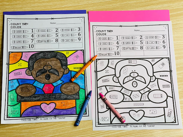 Martin Luther King Jr. Color by Number Worksheets