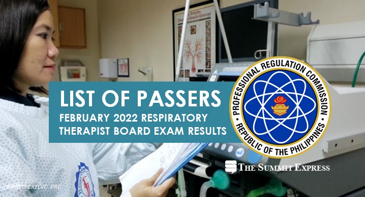 FULL RESULTS: February 2022 Respiratory Therapist board exam