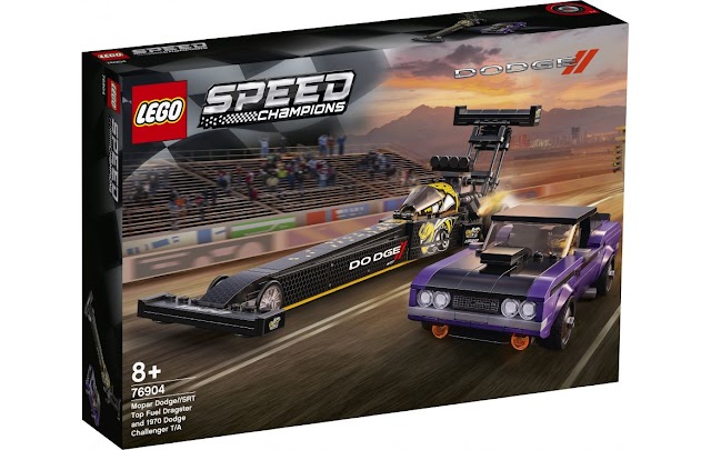 Dodge e LEGO® lançam kit Speed Champions com dragster Mopar Dodge//SRT e Dodge Challenger 1970
