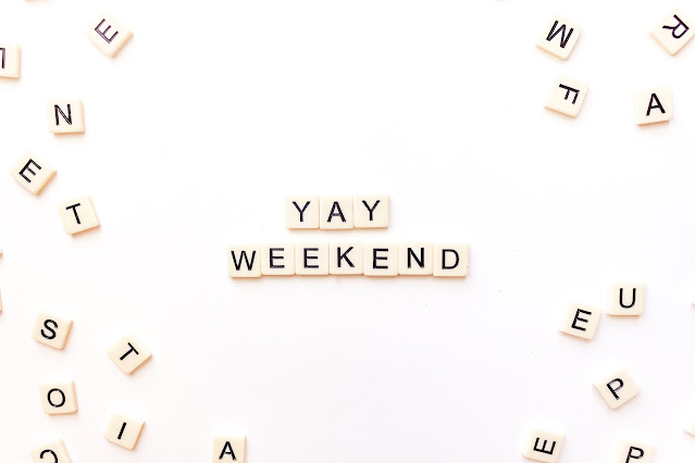 Yay weekend spelled in scrabble letters:Photo by Sincerely Media on Unsplash