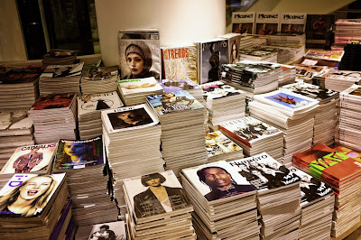 Stacks of magazines