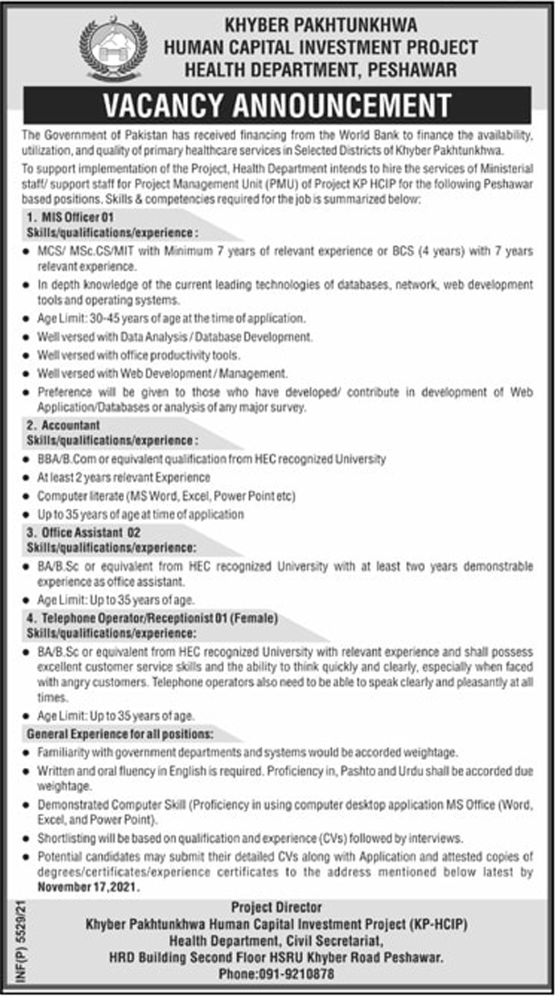 Health Department KPK Jobs 2021-Advertisement-2
