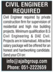 Jobs for Civil Engineers in Peshawar, Pakistan in 2021