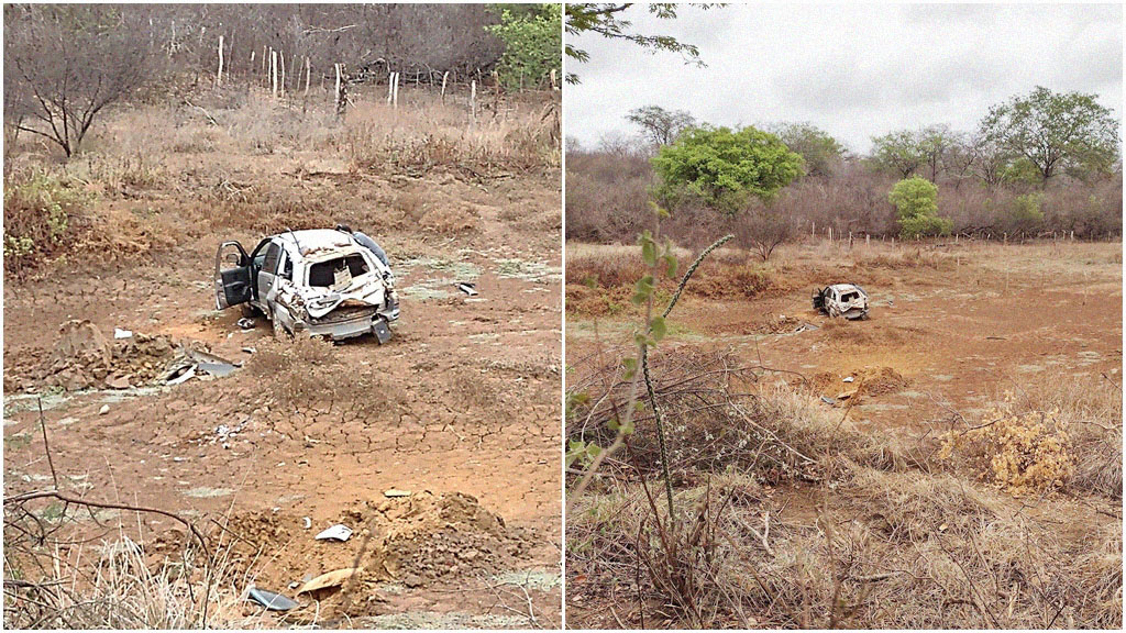 Motorista perde o controle da direção e capota carro na BR-110, em Monteiro