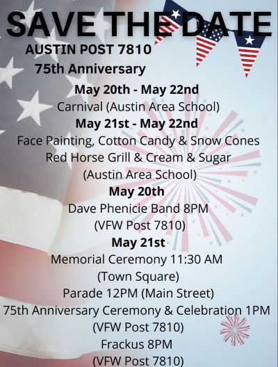 5-20/21/22 Austin VFW 75th Anniversary