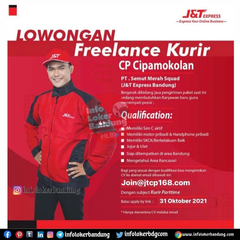 Lowongan Kerja Freelance Kurir J&T Express CP Cipamokolan Bandung Oktober 2021