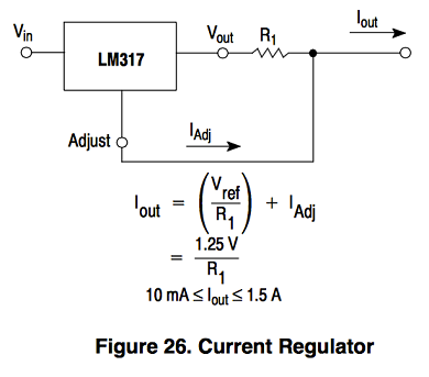 LM317 akım sınırlama current limiter