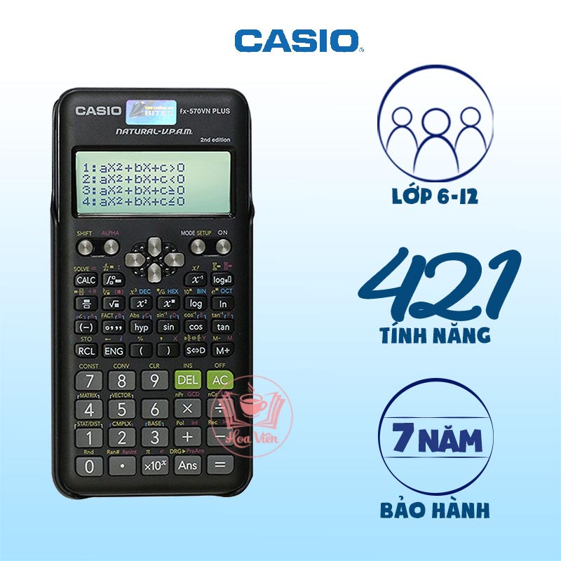 Với Casio Fx-570 VN Plus, tính toán sẽ trở nên đơn giản và nhanh chóng hơn bao giờ hết. Được trang bị màn hình lớn, Casio Fx-570 VN Plus cung cấp cho bạn thông tin rõ ràng hơn. Hãy xem hình để tìm hiểu thêm về sản phẩm này và trải nghiệm sự tiện lợi khi sử dụng Casio Fx-570 VN Plus. Translation: With the Casio Fx-570 VN Plus, calculating will become simpler and faster than ever before. Equipped with a large screen, Casio Fx-570 VN Plus provides you with clearer information. Check out the image to learn more about this product and experience the convenience of using Casio Fx-570 VN Plus.
