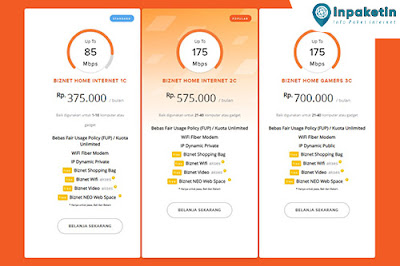 Harga Paket Biznet Per Bulan