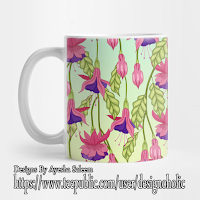 Fuchsia Floral Pattern Mug