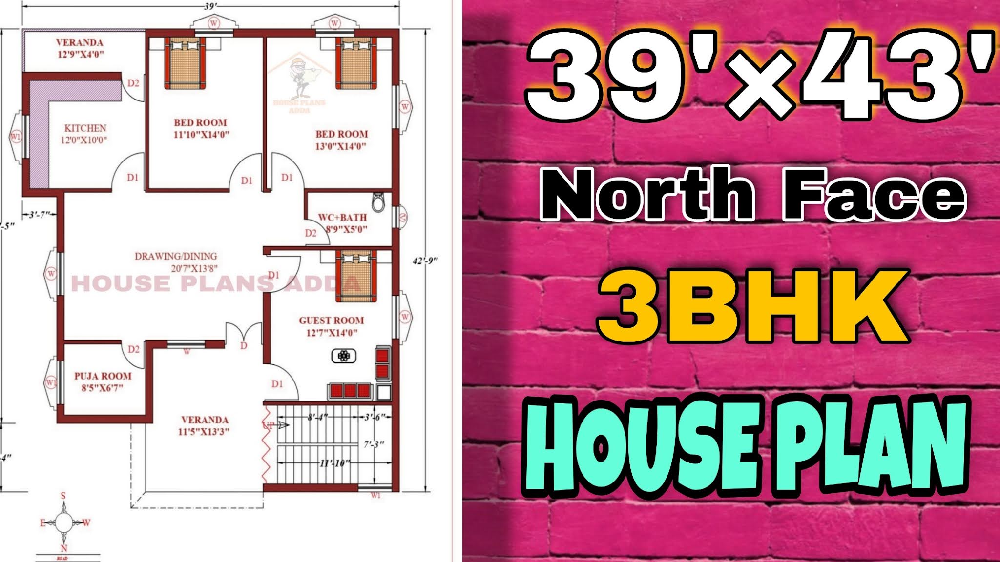 North facing house 3bhk