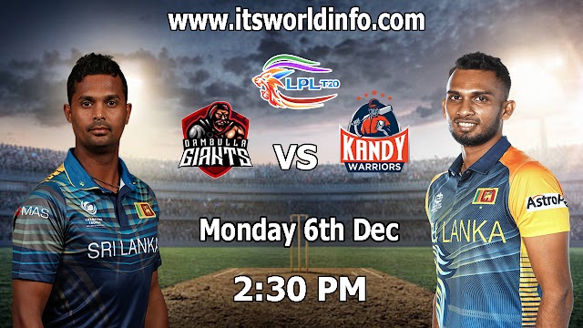 DG vs KW 2nd Match, Dambulla Giants vs Kandy Warriors Live Score of Lanka Premier League 2021-22