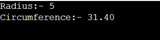 Write a python program to find the circumference of a circle 