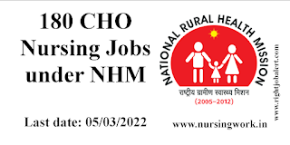 180 CHO Nursing Jobs under NHM