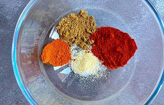 Roasted chickpea spices in a bowl