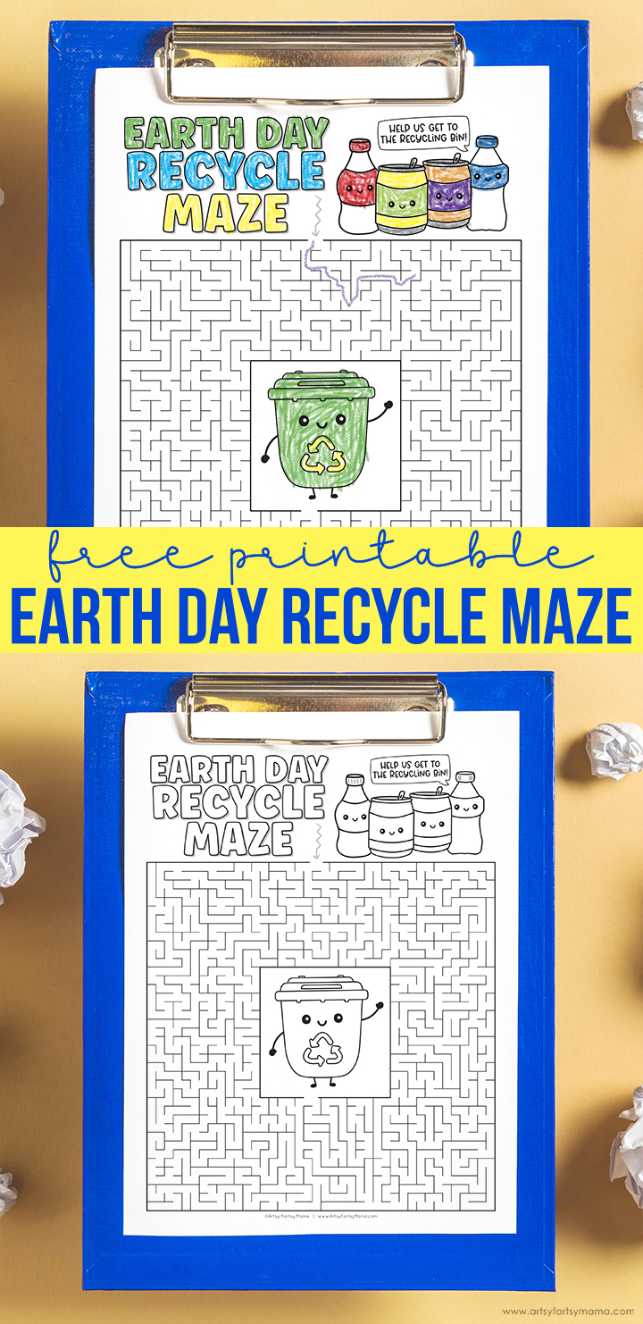 Free Printable Earth Day Recycle Maze