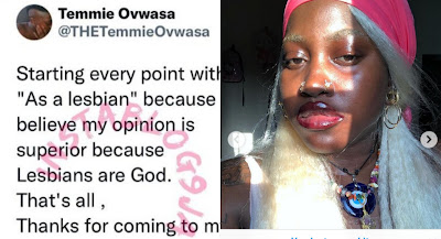 “The Girl Needs Help”— Reactions As Singer Temmie Says Lesbians Are God 