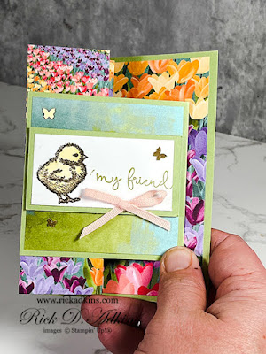 Double Z-Fold Card featuring the Easter Friends Stamp Set and the Flowering Fields Designer Series Paper.